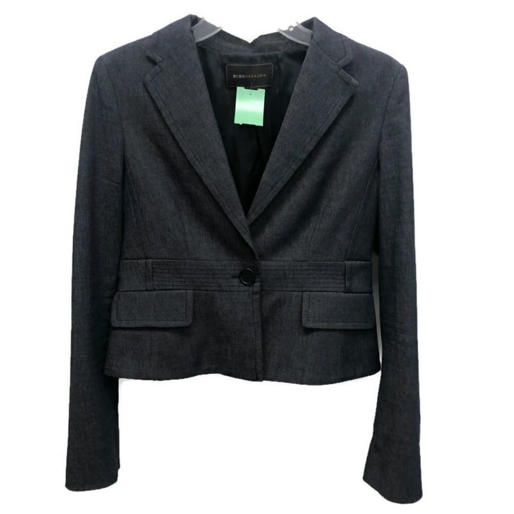 BCBGMaxazria Denim Stretch Twill Lined Blazer